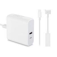 61W USB-C Power Adapter Charger for MacBook Pro Air Retina, with T-Tip Connector 12W USB A Port