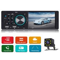 4.1 Inch Car Stereo MP5 Player Single Din Car Stereo with handsfree Call Car Radio Audio Support Steering Wheel Control Rear View Camera Support USB AUX in, TF Card