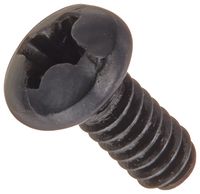 Steel Pan Head Machine Screw, Black Oxide Finish, Meets ASME B18.6.3, #2 Phillips Drive, #6-32 Thread Size, 5/16" Length, Fully Threaded, Import (Pack of 100)