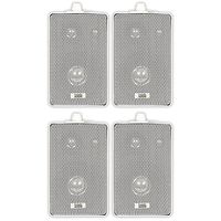 Acoustic Audio 251W Indoor Outdoor 3 Way Speakers 800 Watt White 2 Pair Pack 251W-2Pr