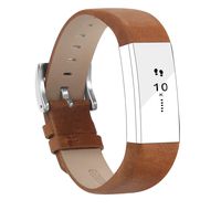POY Replacement Bands Compatible for Fitbit Alta and Fitbit Alta HR, Genuine Leather Wristbands, Matte Brown