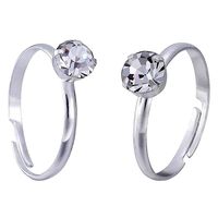 Topoox 60 Pack Silver Diamond Rings for Bridal Shower Games Engagement Party Favor Table Decorations