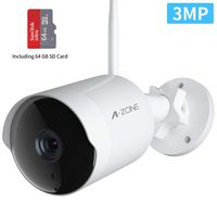Security Camera Outdoor - HD 2K 3MP 1536P Bullet Camera 2.4G IP66 Waterproof 50ft Night Vision Home Surveillance IP Camera Two-Way Audio, Motion Detection Alarm/Recording, Including 64GB SD Card