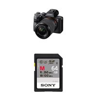 Sony a7 III Full-frame Mirrorless Interchangeable-Lens Camera with 28-70mm Lens Optical with 3-Inch LCD, Black (ILCE7M3K/B) and 64GB memory card