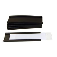 MasterVision Magnetic Data Card Holders with Inserts, 3/4 x 2-3/4 Inches, Black Holders and White Inserts, Pack of 10 Holders