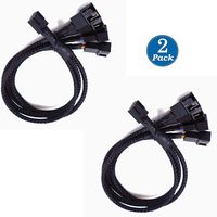 SiyuXinyi 4 Pin Fan Splitter Power Cable PWM Fan Power Extension Cable Computer Fan Y Splitter (Powering 4 Fans from 1 Connection) -2 Pack- (4 Pin Fan Extension Power Cable for Computer PC Fan)