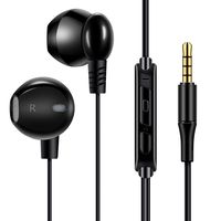 Newmsnr Wired Earbuds with Microphone Comfortable&Lightweight, Extra Bass with Balanced Sound in-Ear Headphones and Volume Control, Earphones for Phone Tablet -Jack 3.5 mm, Gorgeous-Pack (Happy-Black)