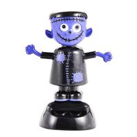 Halloween Solar Powered Toys, Animated Bobble Swinging Solar Frankenstein Doll Shaking Hand Holiday Dancing Moving Monster Decoration for Car Dashboard Office Desk Home Decor Gift