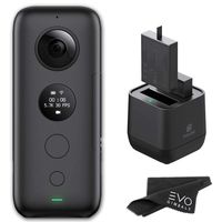 Insta360 ONE X 360 Camera with 5.7K 4K 3K Video and 18MP Photos - Bundle Includes Extra Battery and Dual Charging Station (3 Items)