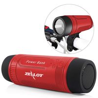 Bluetooth Bicycle Speaker Zealot S1 4000mAh Power Bank Waterproof Speakers with Full Outdoor Accessories(Bike Mount, Carabiner.)(Red)