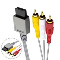 AV Cable for Wii/Wii U, 6ft Composite Retro 3 RCA Gold-Plated Audio Video Standard Cable Cord Wire Main 480P Compatible with Nintendo Wii/Wii U