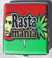 Metal Cigarette Case Rasta Design - Book Open Style - Fits king size