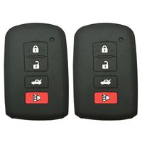 2Pcs Coolbestda Rubber Smart Key Fob Remote Cover Case Protector Keyless Jacket for 2016 2015 2014 Toyota Avalon Camry Corolla RAV4 Highlander Black