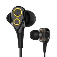 UiiSii T8 In-ear Earbuds Headphones Dual Dynamic Drivers Earphones with Mic Strong Bass and Noise Reduction Volume Control Headset for Smartphones Computer PC Tablet(Gold)