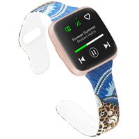 Slim Bands Compatible with Fitbit Versa 2 Women Small Large, Thin Pattern Flowers Leopard Silicone Writband for Fitbit Versa/Versa lite/Versa SE/Versa 2 (Small, Chic^Leopad)