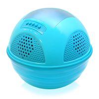 Portable Waterproof Floating Pool Speaker - Outdoor Wireless Bluetooth Compatible Solar Rechargeable Battery Powered Shower loud Speaker System - USB Charger - Android iPhone - Pyle PWR95SBL (Blue)