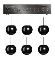 Store/Salon/Restaurant Business Background Music Sound System- Amp, 6 Pendant Speakers +