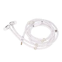 Headphone, Ugood Fashion 3.5mm In ear Stereo Magnetic Ear Bud Pearl Necklace Headphone Headset Super Bass Music Earphone Earbuds for Womens Gift (White)