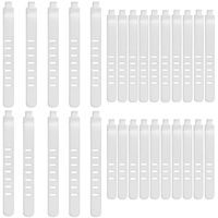 HUPENN 30Pcs Adjustable Silicone Fastening Cable Tie Wire Organizer Cable Strap for Cord Wire Management (White)