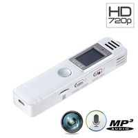 INJATek Dual Fuction Video Camera with 32G Card,Voice Recorder,720P HD Camera,Voice Recording for 15 Hours,Video Recording for 2.5 Hours(V700) (White)
