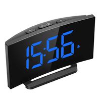 Mpow Digital Alarm Clock, 5'' Curved LED Screen, 6 Brightness, 3 Alarm Sounds, Easy Digital Clock for Kids and Adults, Alarm Clocks for Bedrooms Kitchen Office, Adjustable Volume, Snooze, 12/24H