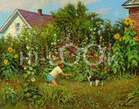 Hi-Look Microfiber Cleaning Cloth - In the Hollyhocks