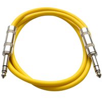 Seismic Audio - SATRX-2 - Yellow 2' 1/4" TRS to 1/4" TRS Patch Cable