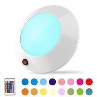 BIGLIGHT Battery Operated LED Ceiling Light Indoor Outdoor, Color Changing Lights, Remote Controlled, Wireless Light for Hallway Shower Shed Closet Corridor Bedroom Bathroom Mood Lighting, 5 Inch