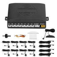 Universal Car Reverse Backup Radar Buzzer Car Parking System 8 Sensors LED Display （12V DC，0.3-2.5m）