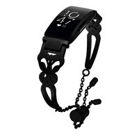 TOROTOP Bangle Compatible for Fitbit Inspire HR Bands/Fitbit Inspire Band Women 10mm Luxury Stainless Steel Jewelry Cuff Butterfly Hollow Bracelet for Inspire HR&Inspire