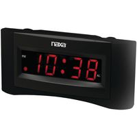 NAXA Electronics NRC-165 Easy-Read Dual Alarm Clock with Built-in USB Device Charger (Black)
