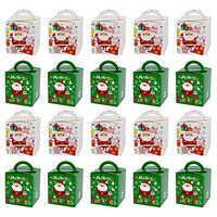 Baidercor 3" X 3" X 4" Assorted Treat Favor Boxes Christmas Santa Pack of 20