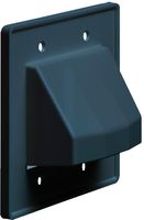 Arlington CE2BL-1 Recessed Cable Wall Plate, Reversible, Paintable, 2-Gang, Black