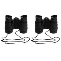 uxcell 2pcs Toy Binoculars 4X30 Compact Foldable Binoculars Shock Proof Black with Neck Strap for Bird Watching Hiking Camping