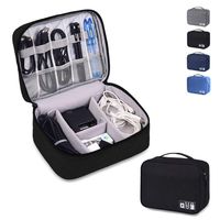 Electronics Organizer Waterproof Carrying Case - Universal Travel Digital Accessories Storage Bag for Portable Charger, Cables, Earphone, Ipad Mini, iPhone, Cord, Customize Inside with Dividers