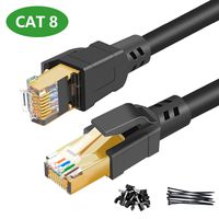 Ethernet Cable 16 ft - CAT 8 Internet Network Cord High Speed SSTP LAN Cables with Gold Plated RJ45 Connector for Router, Modem, POE, Gaming, Xbox - 5m