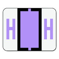Smead BCCR Bar-Style Alphabetic Color-Coded Labels, Letter H, Lavender, 500 Labels per Roll (67078)