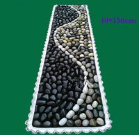 WE&ZHE Natural Pebbles Lacquered Stone Foot Massage Massage Massage Walkway Massage Go Carpet Stone Road (40 150Cm), Black