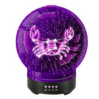 POLENNON Cancer Zodiac Essential Oil Diffuser 7 Color Changing Glass Night Lights Ultrasonic Cool Mist Humidifier