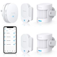 Govee Wi-Fi Motion Sensor Alarm Set, Remote Door Alarm Sensor Set for Home Security, 2 PIR Motion Sensor, 2 Open Door Sensor and 1 Plug-in Gateway (No Sound) for Window/House/Garage - Not Support 5G