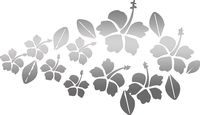 hawaii tropical hibiscus flowers (METALLIC SILVER) (Set of 2) Premium Waterproof Vinyl Decal Stickers for Laptop MacBook Phone Tablet Helmet Car Window Bumper Mug Tuber Cup Door Wall Decoration