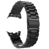 Valkit Compatible Gear S2 Bands Solid Stainless Steel Watch Band Metal Straps Business Sport Wristband Bracelet with Adapter Connector Replacement for Samsung Gear S2 SM-R720/730, Black, Small