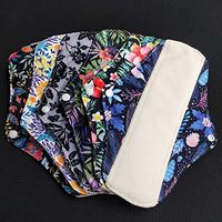 7pcs Resuable Menstrual Pad Set Including 1Pc Mini Wet Bag + 6Pcs Organic Bamboo Light Flow Panty Liners Waterproof Mama Cloth Sanitary Napkin Pads Menstrual Pads