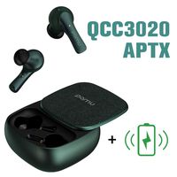 Pamu Slide Plus Earbuds Padmate 2000mAh 60h True Wireless Earbuds Sport Headsets with Mic Qualcomm QCC3020 APTX, Wireless Charger, Volume Control(White) (Green)