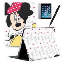 LJX iPad 9.7 2018/2017 Case, iPad Air 2 iPad Air Cases, Mickey Minnie PU Leather Protective Cartoon Animal Cute Design Stand Smart Auto Sleep/Wake Lightweight Cover for iPad 6th 5th Gen#J
