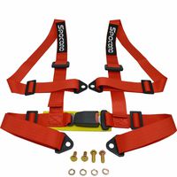Spocoro SB-0204RD-BK-1 4 Point Racing Safety Harness Buckle with 2" Straps,Red (Pack of 1)