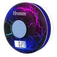 Hromen Bluetooth Shower Speaker IPX7 Waterproof Bathroom Speakers with FM Radio,NFC,LCD Display,Clock, Cool Cracking Backlit,Strong Adhesion Suction Cup Hands-Free Calls ...