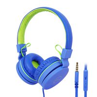Kids Headphones, RegeMoudal Wired Kids Headphones, Volume Limited Kids On-Ear Headphones,Built-in Mic Stereo Tangle-Free 3.5MM Jack, Perfect for Children/Teens/Boys/Girls/School/Kindle/Tablet (Blue)