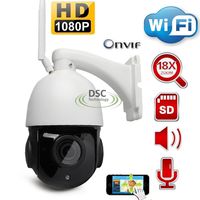 Outdoor Wireless Security Camera, Onvif PTZ Camera, 18x Optical Zoom, Auto-focus, 2.0 Megapixel, Pre-installed 16GB Memory Card, White