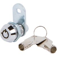 Tubular Cam Lock with 5/8" Cylinder and Chrome Finish, Keyed Alike